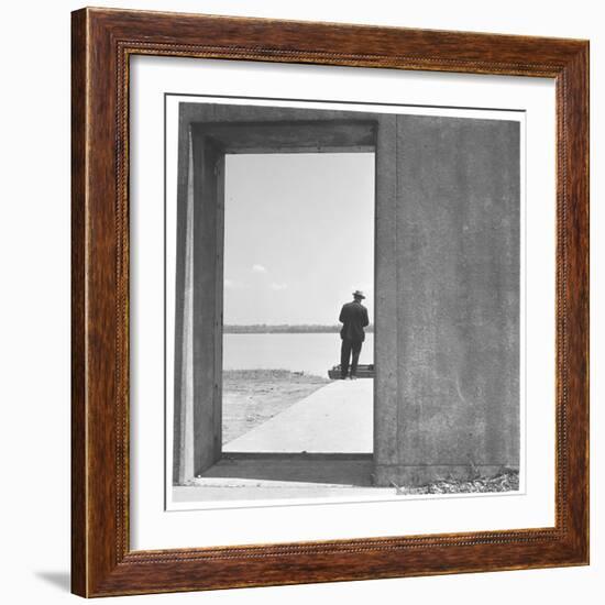 Section of Twelve Foot, Three Mile Concrete Wall with Bulkhead Opening-Walker Evans-Framed Photographic Print