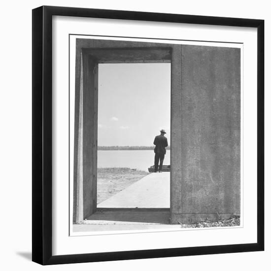 Section of Twelve Foot, Three Mile Concrete Wall with Bulkhead Opening-Walker Evans-Framed Photographic Print