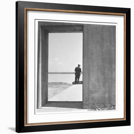 Section of Twelve Foot, Three Mile Concrete Wall with Bulkhead Opening-Walker Evans-Framed Photographic Print