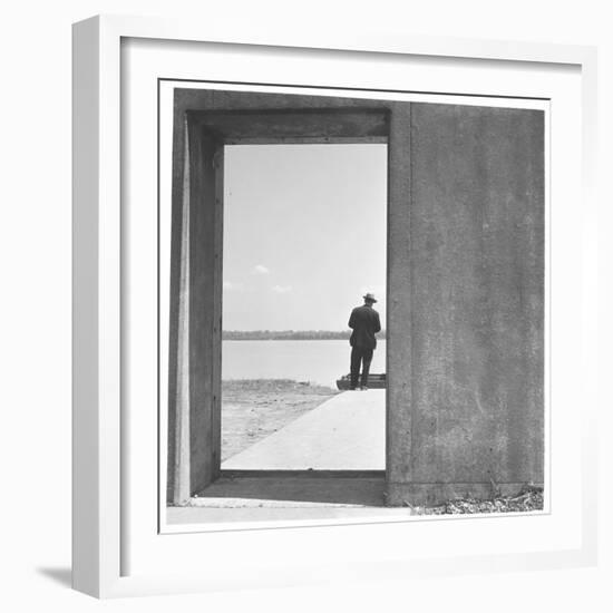 Section of Twelve Foot, Three Mile Concrete Wall with Bulkhead Opening-Walker Evans-Framed Photographic Print