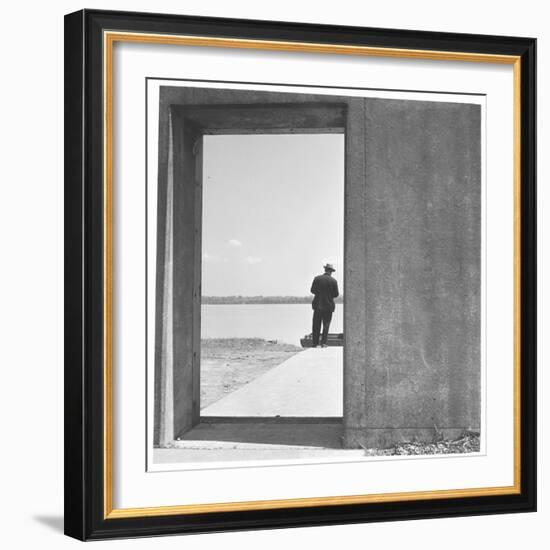 Section of Twelve Foot, Three Mile Concrete Wall with Bulkhead Opening-Walker Evans-Framed Photographic Print