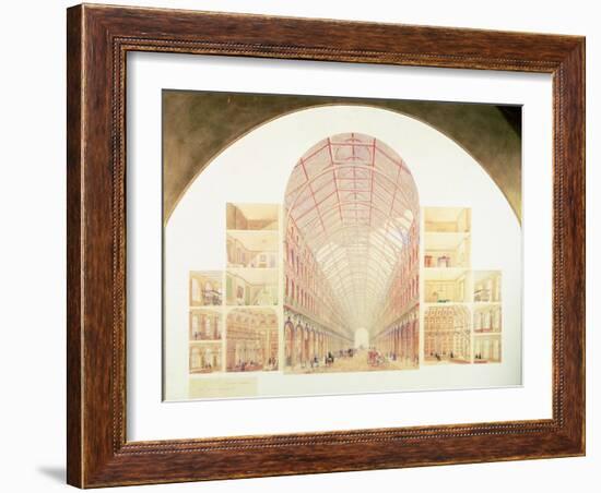 Section Perspective of the Proposed Great Victorian Way, circa 1854-Sir Joseph Paxton-Framed Giclee Print