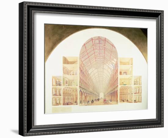 Section Perspective of the Proposed Great Victorian Way, circa 1854-Sir Joseph Paxton-Framed Giclee Print