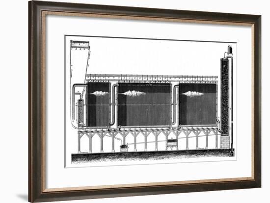 Sectional View of Lead Chambers for Large-Scale Production of Sulphuric Acid, 1870-null-Framed Giclee Print