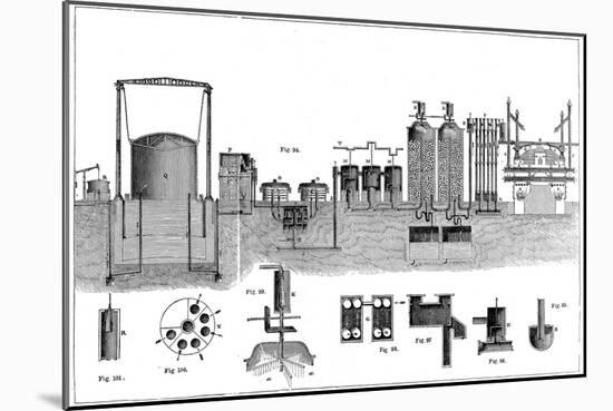 Sectional View of Liverpool Gas Works, 1860-Charles Partington-Mounted Giclee Print