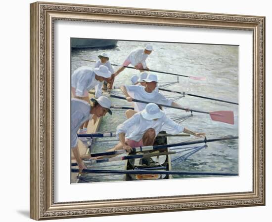 Securing Oars, Henley-Timothy Easton-Framed Giclee Print