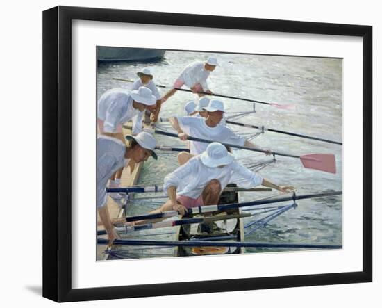 Securing Oars, Henley-Timothy Easton-Framed Giclee Print