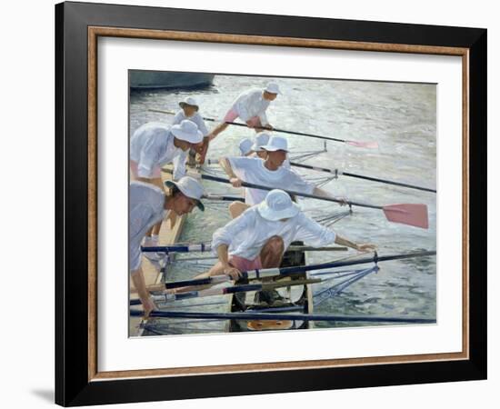 Securing Oars, Henley-Timothy Easton-Framed Giclee Print