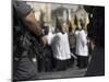 Security Forces Guarding Palm Sunday Catholic Procession, Mount of Olives, Jerusalem, Israel-Eitan Simanor-Mounted Photographic Print