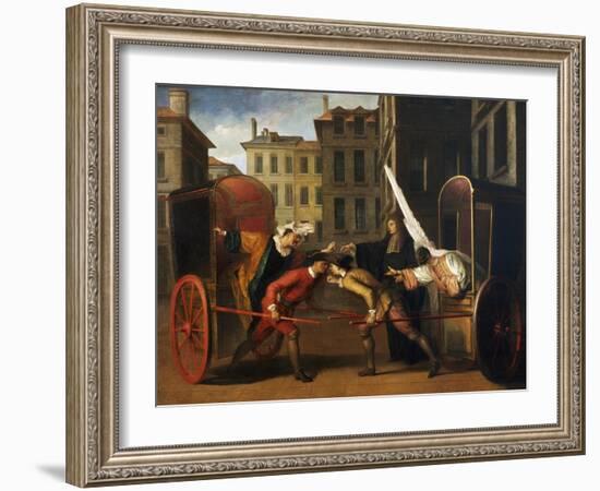 Sedan Chair, Scene from Commedia Dell'Arte-Claude Gillot-Framed Giclee Print