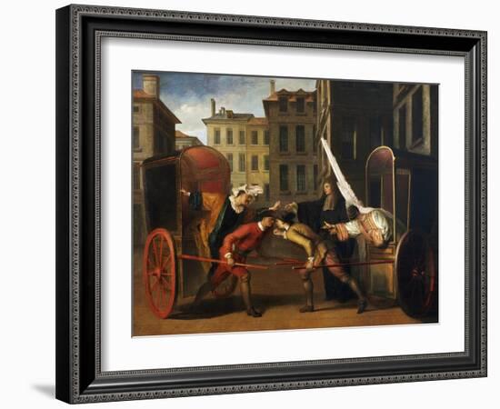Sedan Chair, Scene from Commedia Dell'Arte-Claude Gillot-Framed Giclee Print