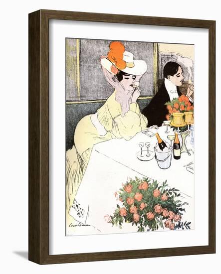 Sedate French Diners-Georges Meunier-Framed Art Print