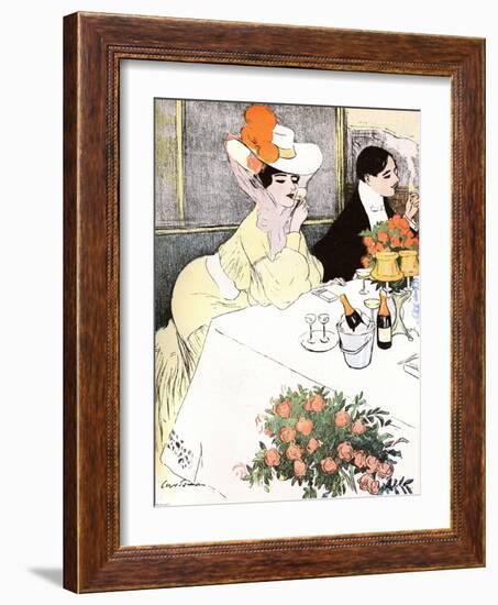 Sedate French Diners-Georges Meunier-Framed Art Print