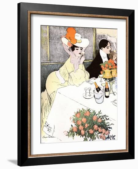 Sedate French Diners-Georges Meunier-Framed Art Print