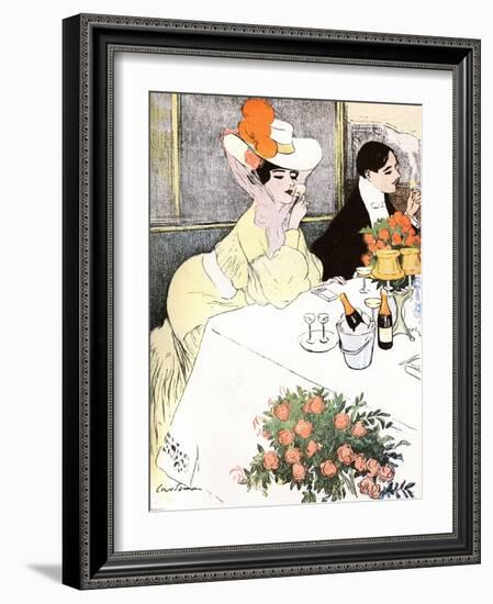 Sedate French Diners-Georges Meunier-Framed Art Print