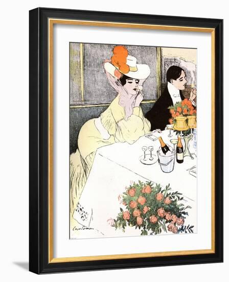 Sedate French Diners-Georges Meunier-Framed Art Print