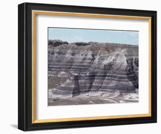 Sedimentary Rocks, Clay, Colour Banded by Iron Oxides, Blue Mesa-Tony Waltham-Framed Photographic Print