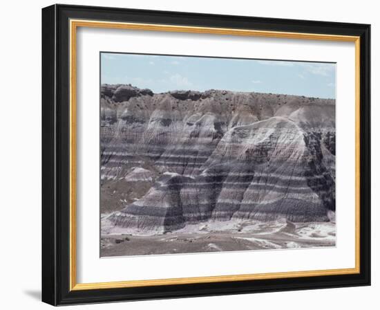 Sedimentary Rocks, Clay, Colour Banded by Iron Oxides, Blue Mesa-Tony Waltham-Framed Photographic Print