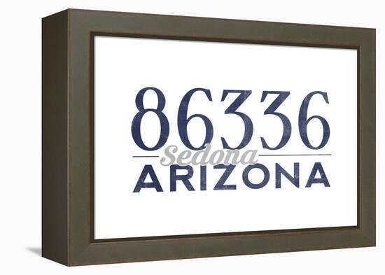 Sedona, Arizona - 86336 Zip Code (Blue)-Lantern Press-Framed Stretched Canvas