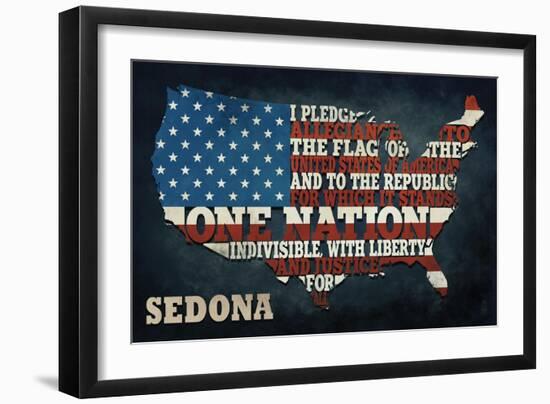 Sedona, Arizona - Americana - Pledge of Allegiance-Lantern Press-Framed Art Print