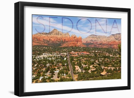 Sedona, Arizona - Mountain and Valley View-Lantern Press-Framed Art Print