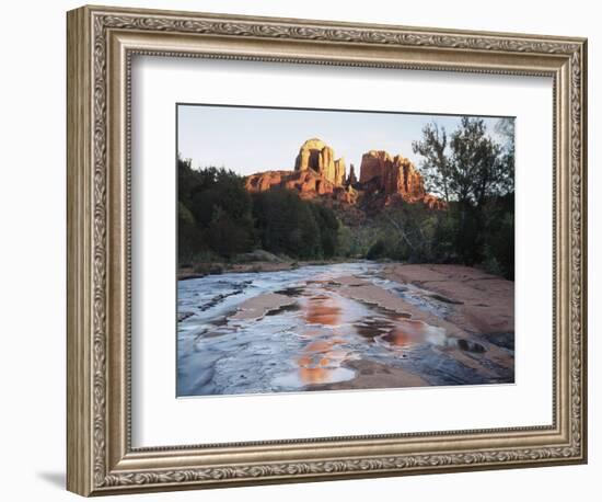 Sedona, Cathedral Rock Reflecting in Oak Creek at Red Rock Crossing-Christopher Talbot Frank-Framed Photographic Print