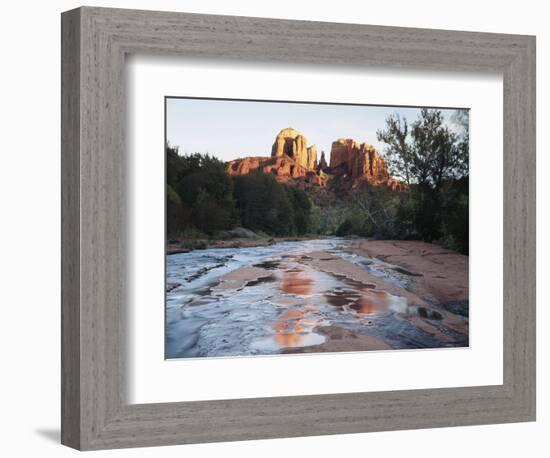 Sedona, Cathedral Rock Reflecting in Oak Creek at Red Rock Crossing-Christopher Talbot Frank-Framed Photographic Print