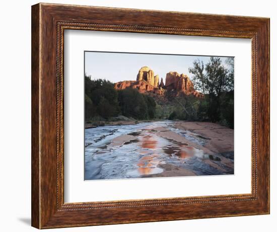 Sedona, Cathedral Rock Reflecting in Oak Creek at Red Rock Crossing-Christopher Talbot Frank-Framed Photographic Print