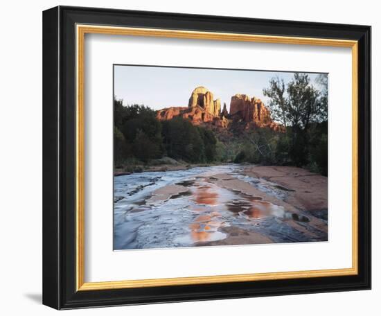 Sedona, Cathedral Rock Reflecting in Oak Creek at Red Rock Crossing-Christopher Talbot Frank-Framed Photographic Print