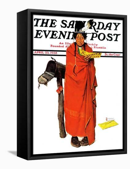 "See America First" Saturday Evening Post Cover, April 23,1938-Norman Rockwell-Framed Premier Image Canvas