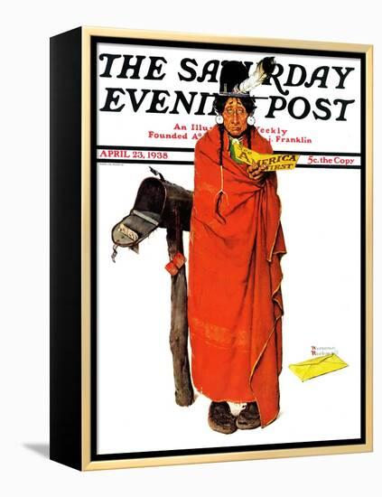 "See America First" Saturday Evening Post Cover, April 23,1938-Norman Rockwell-Framed Premier Image Canvas