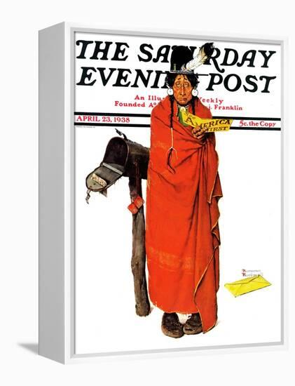 "See America First" Saturday Evening Post Cover, April 23,1938-Norman Rockwell-Framed Premier Image Canvas