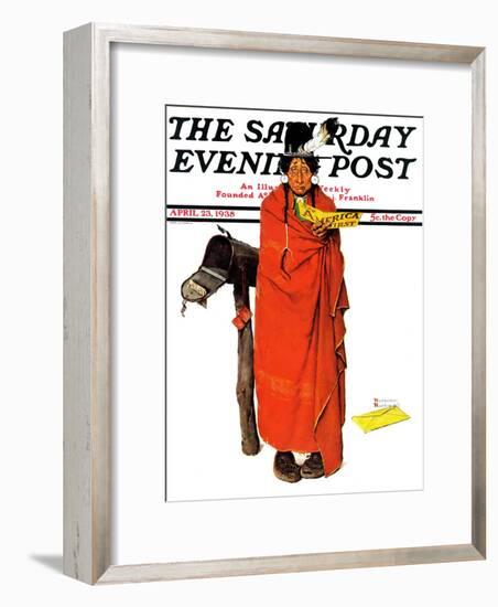 "See America First" Saturday Evening Post Cover, April 23,1938-Norman Rockwell-Framed Giclee Print