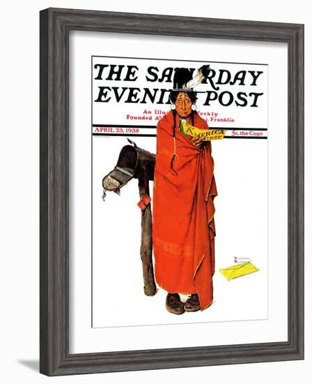 "See America First" Saturday Evening Post Cover, April 23,1938-Norman Rockwell-Framed Giclee Print