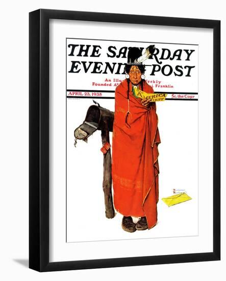 "See America First" Saturday Evening Post Cover, April 23,1938-Norman Rockwell-Framed Giclee Print