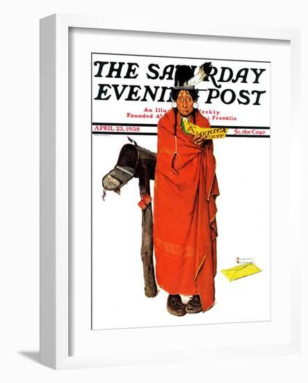"See America First" Saturday Evening Post Cover, April 23,1938-Norman Rockwell-Framed Giclee Print