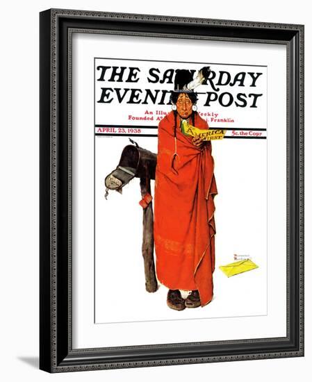 "See America First" Saturday Evening Post Cover, April 23,1938-Norman Rockwell-Framed Giclee Print