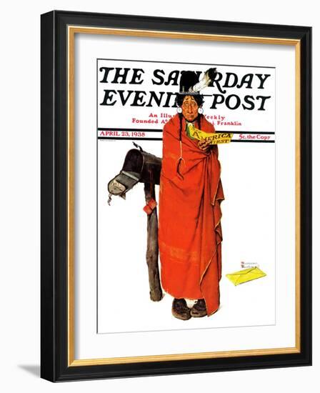 "See America First" Saturday Evening Post Cover, April 23,1938-Norman Rockwell-Framed Giclee Print