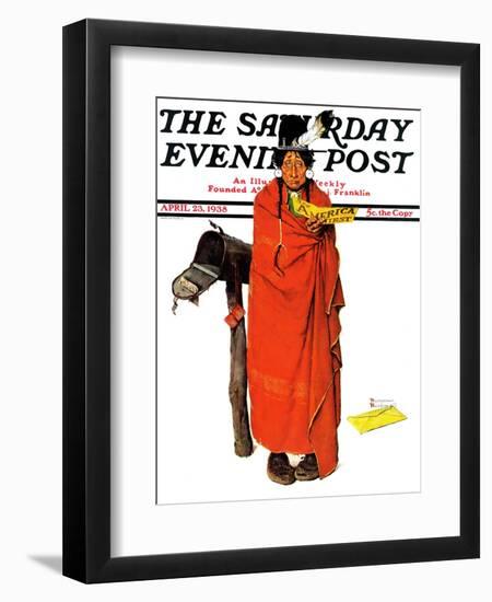 "See America First" Saturday Evening Post Cover, April 23,1938-Norman Rockwell-Framed Giclee Print