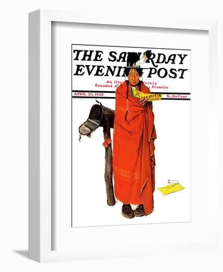 "See America First" Saturday Evening Post Cover, April 23,1938-Norman Rockwell-Framed Giclee Print