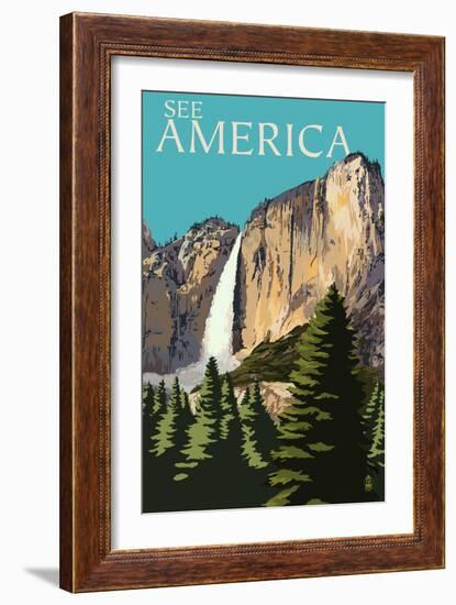 See America - National Park WPA Sentiment-Lantern Press-Framed Art Print