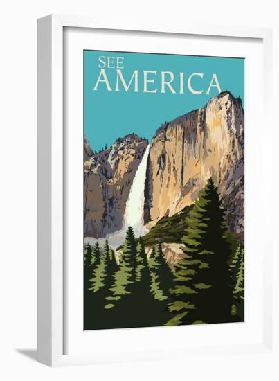 See America - National Park WPA Sentiment-Lantern Press-Framed Art Print