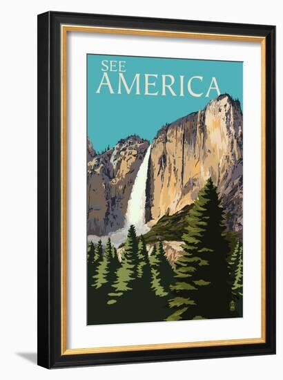 See America - National Park WPA Sentiment-Lantern Press-Framed Art Print