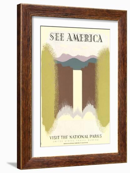 See America National Parks Poster-null-Framed Art Print