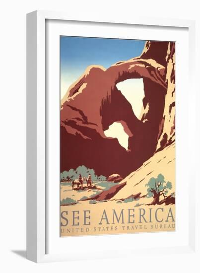 See America Travel Poster-null-Framed Art Print