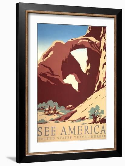 See America Travel Poster-null-Framed Premium Giclee Print