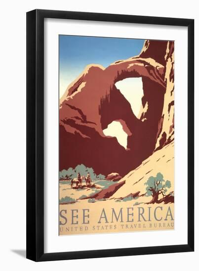 See America Travel Poster-null-Framed Premium Giclee Print