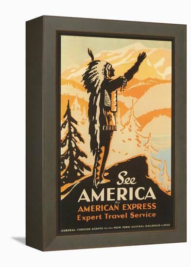 See America Travel Poster-null-Framed Stretched Canvas