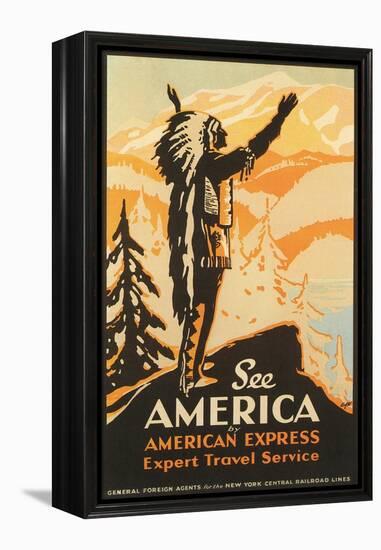 See America Travel Poster-null-Framed Stretched Canvas