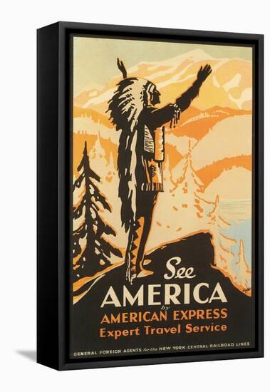 See America Travel Poster-null-Framed Stretched Canvas